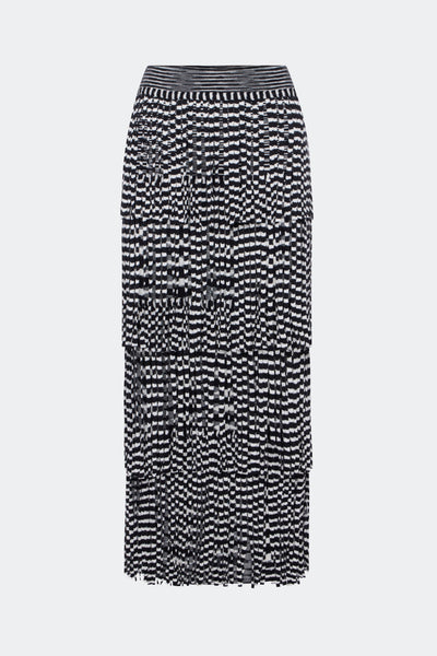 Za Za Knit Fringe Skirt In Black/White Space Dye – Simon Miller