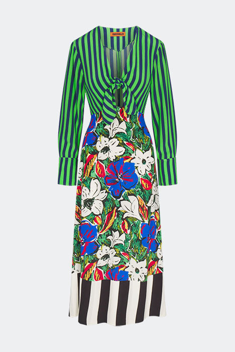 Zelene Maxi Dress In Tropical Floral Print Combo