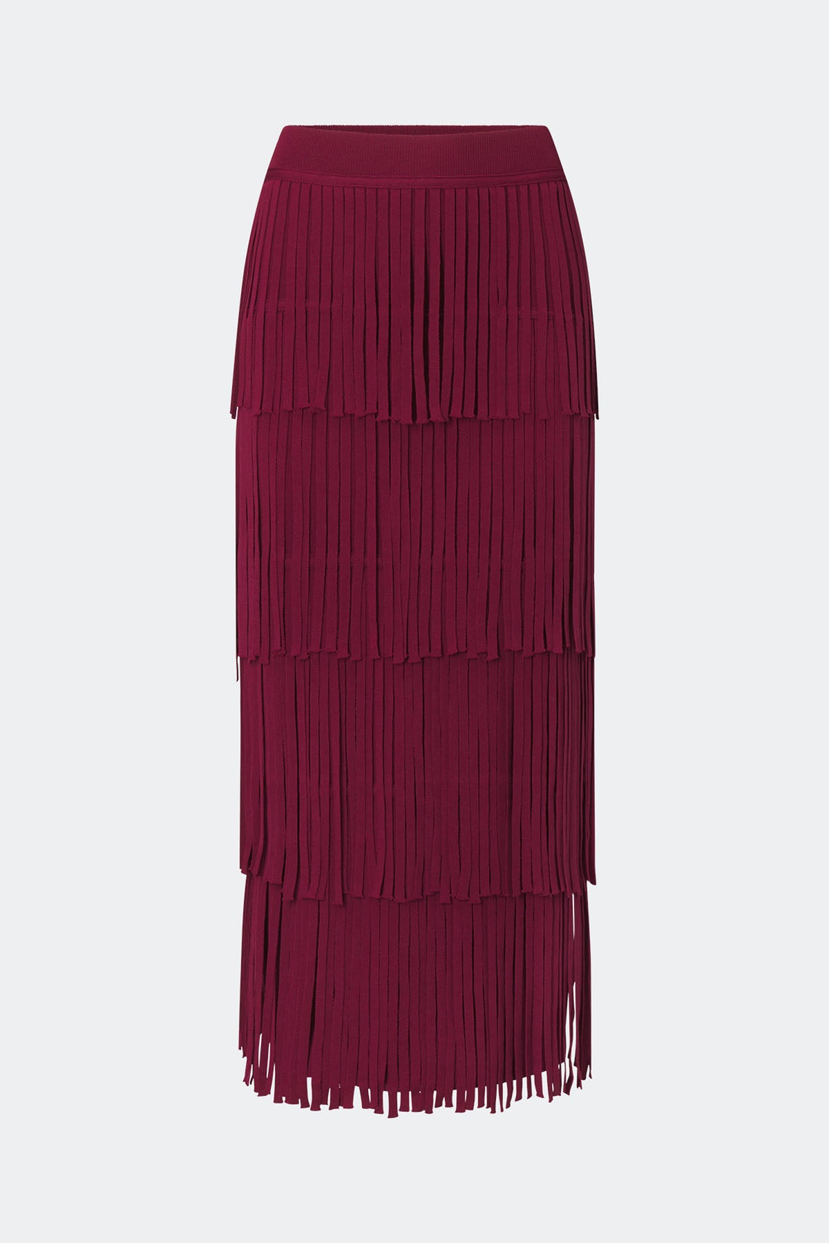 Za Za Knit Fringe Skirt In Pomegranate