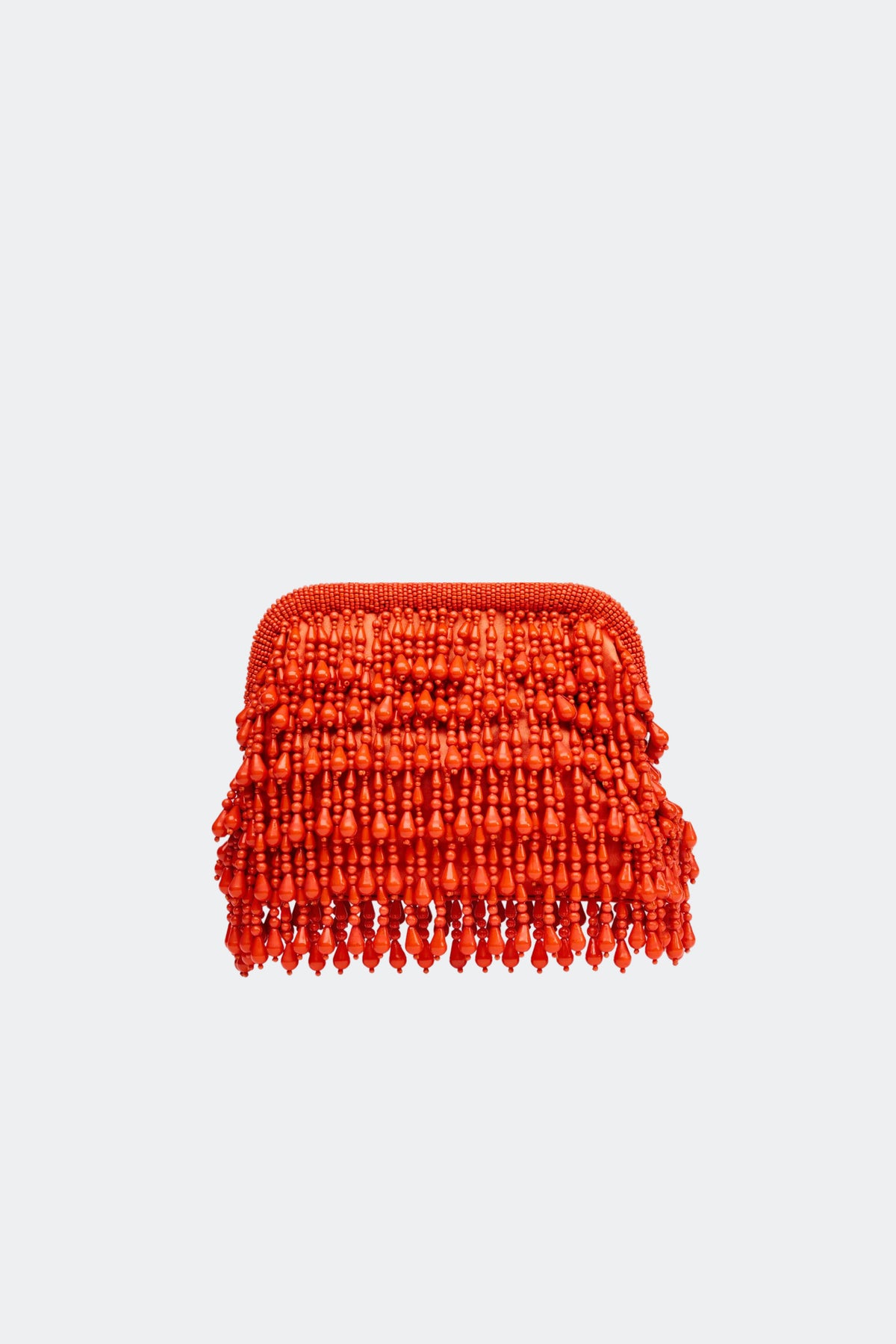 Beaded Drop Clutch In Orange