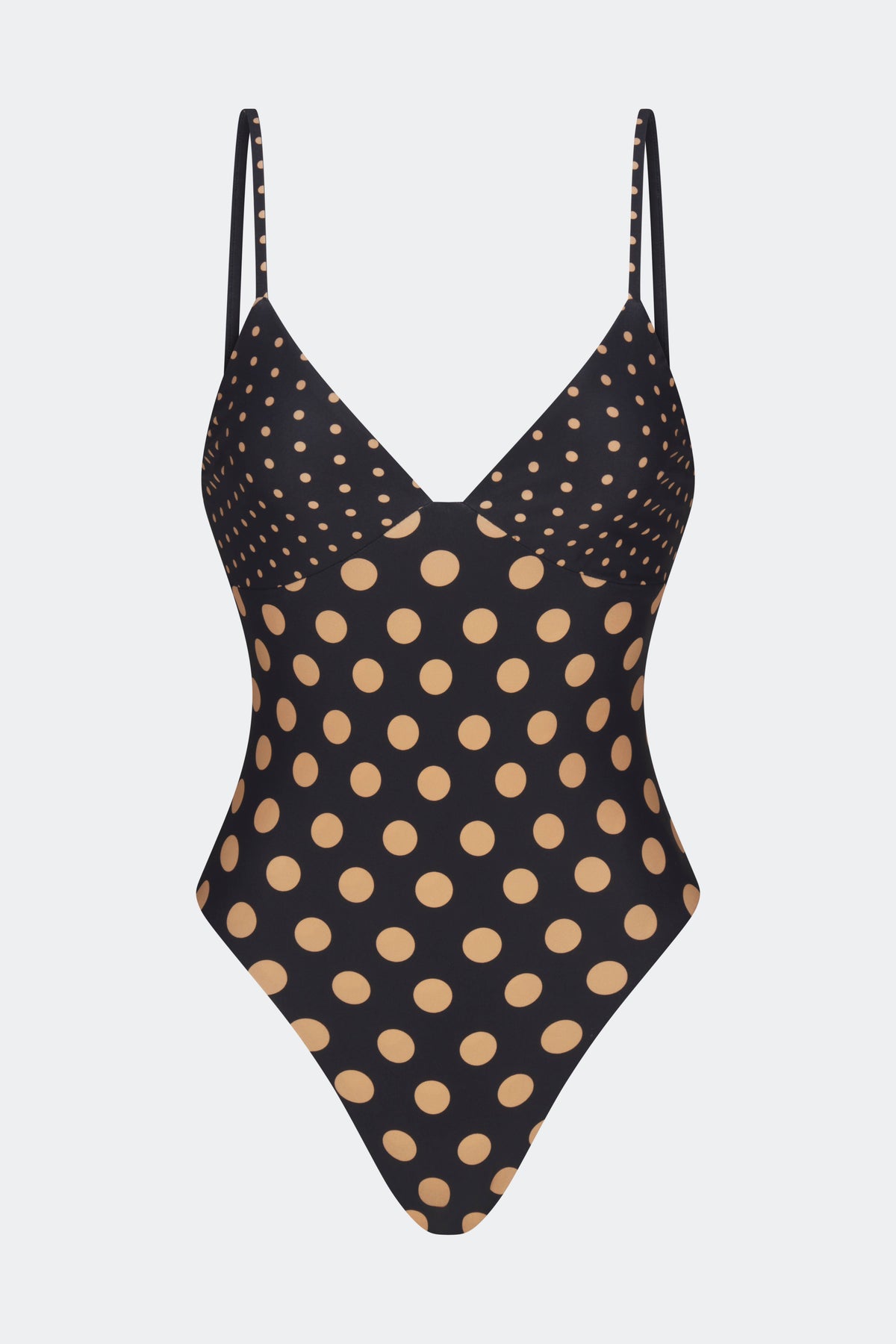 Behati One Piece In Black/Tan Polka Dot