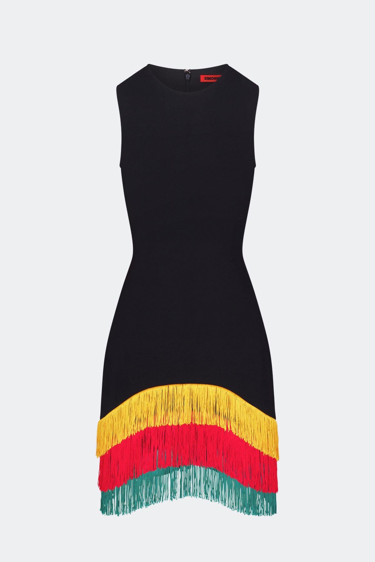 Bowie Fringe Mini Dress In Black Multi
