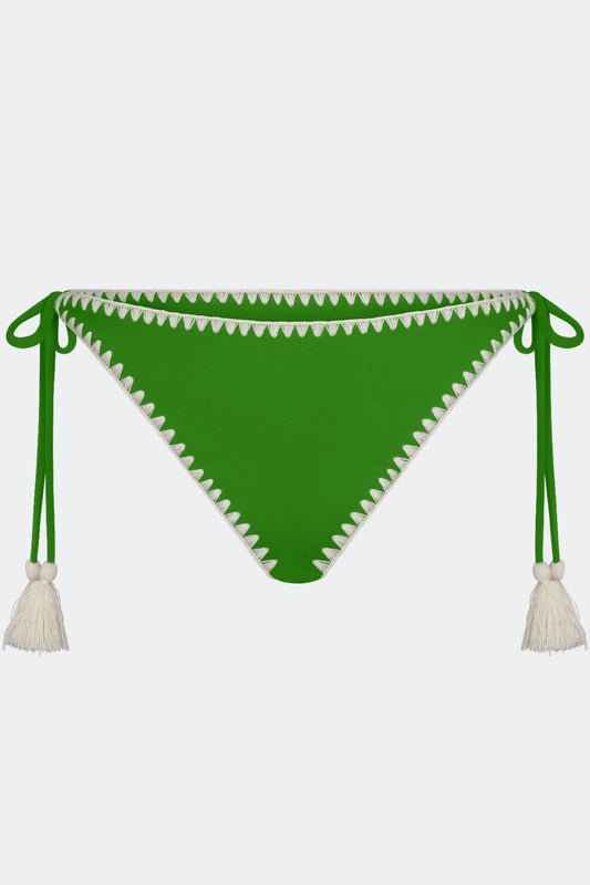 Bwai Embroidered Bikini Bottom In Grass Green