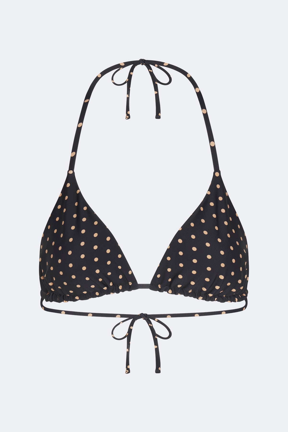 Bwai Bikini Top In Black/Tan Polka Dot