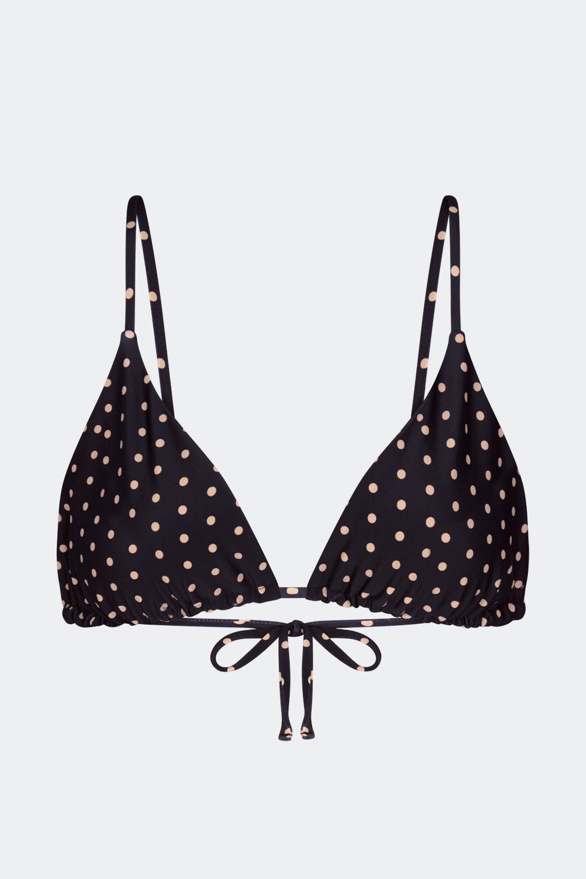 Bwai Bikini Top In Black/Tan Polka Dot