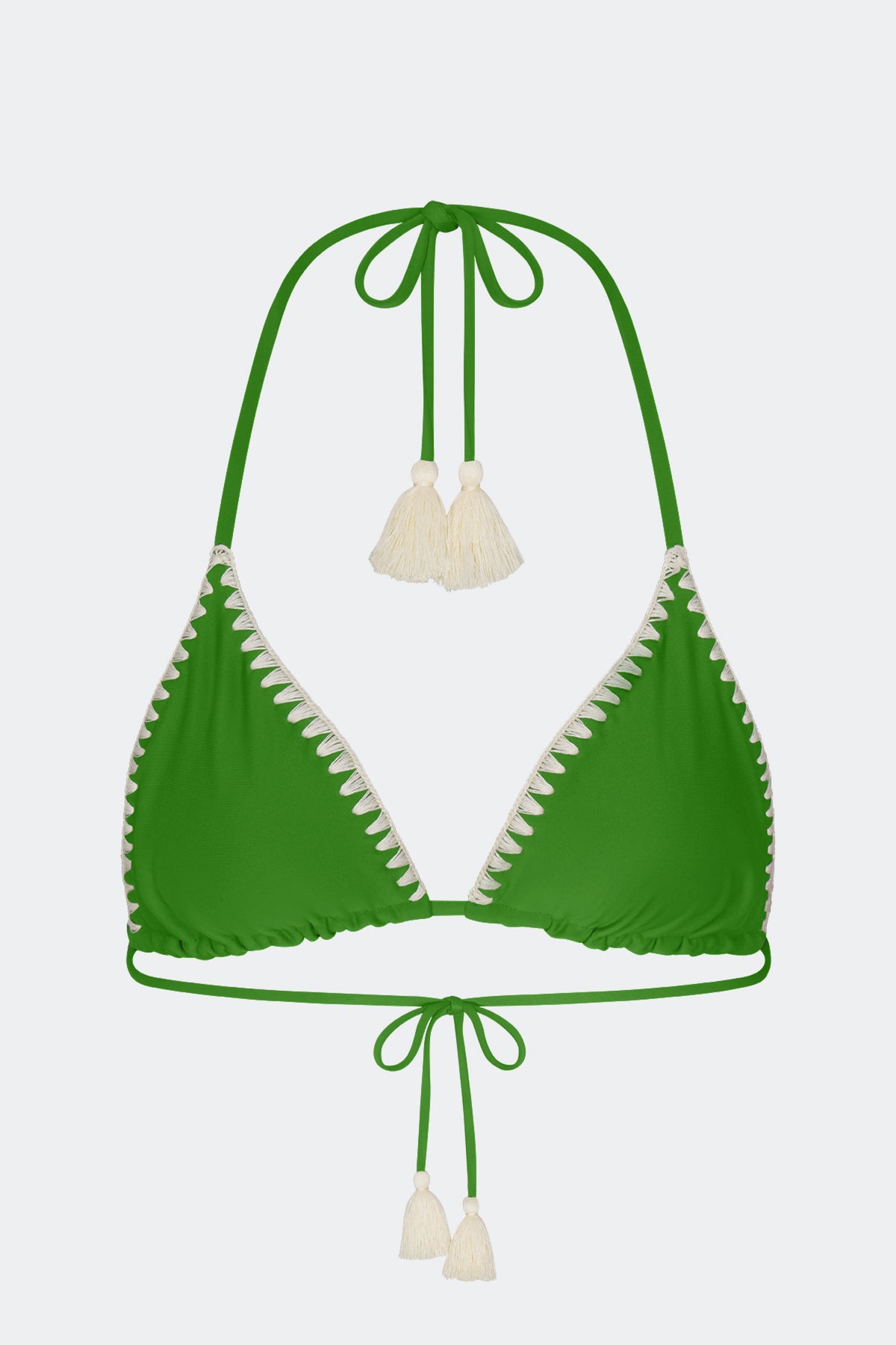 Bwai Embroidered Bikini Top In Grass Green
