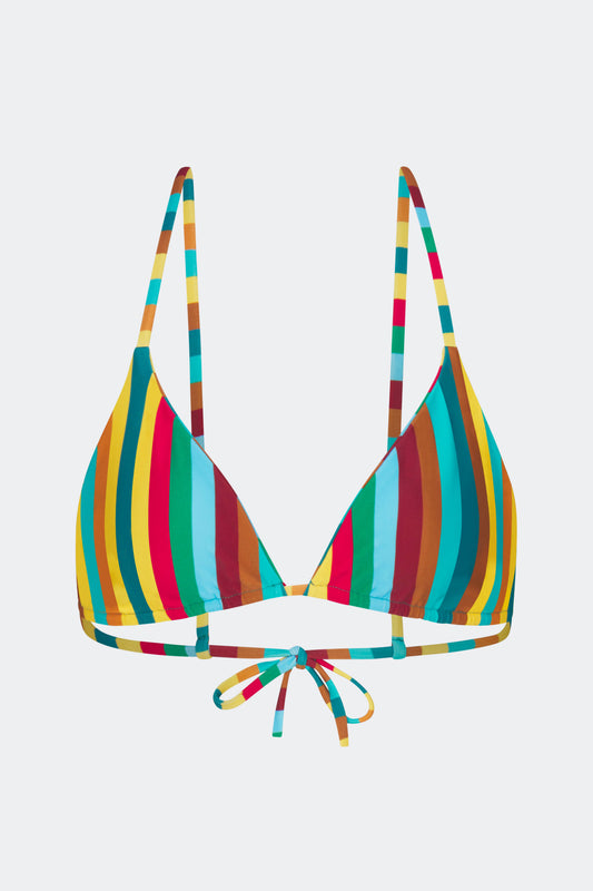 Bwai Bikini Top In Vibrant Multi Stripe