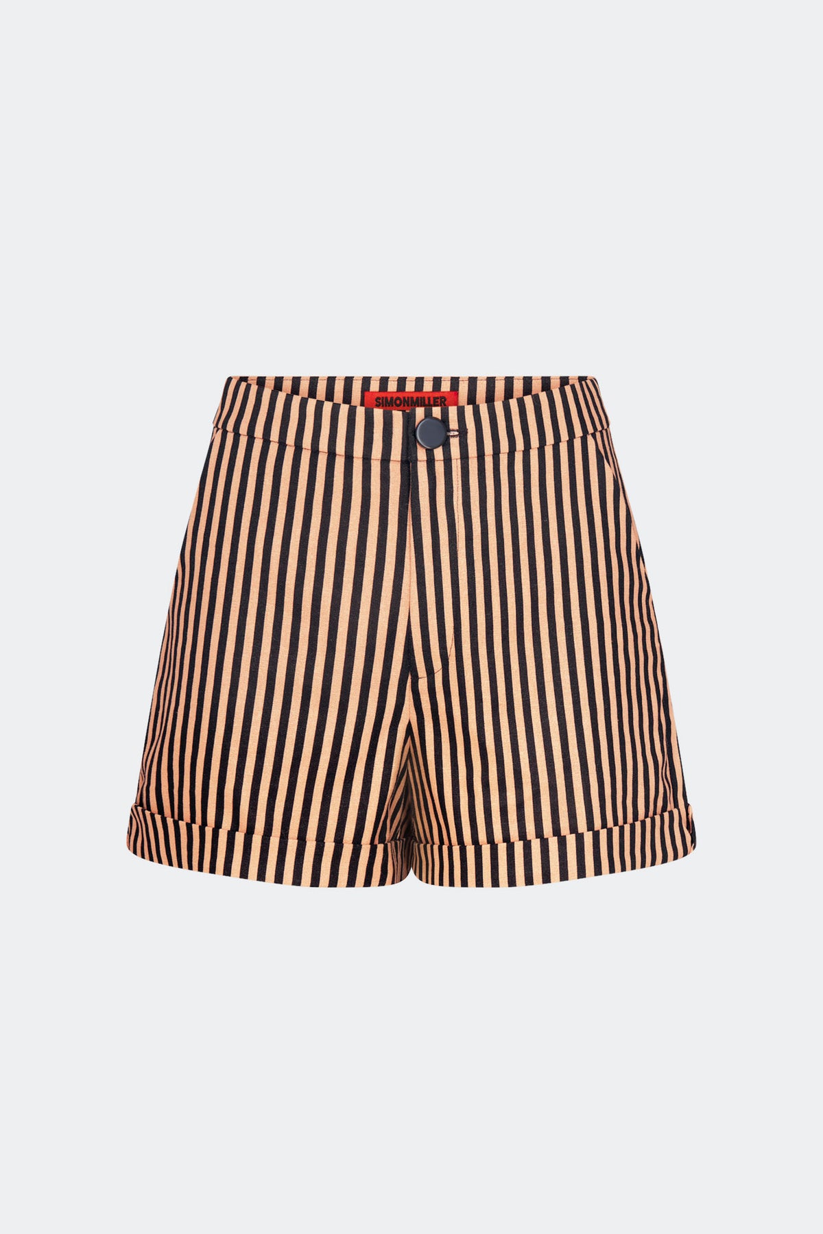 Como Linen Shorts In Black/Tan Stripe