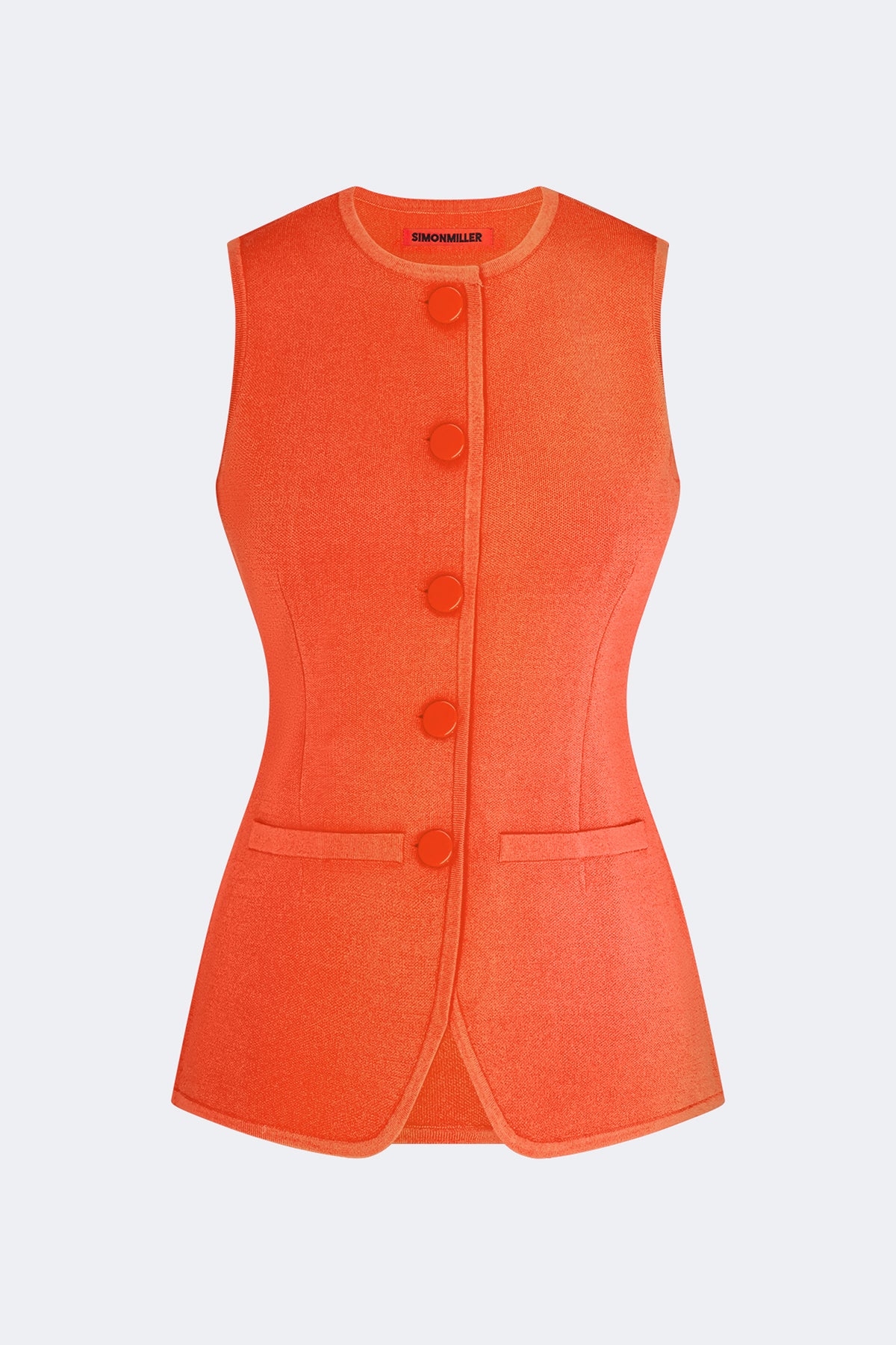 Del Mar Knit Vest In Coral Red