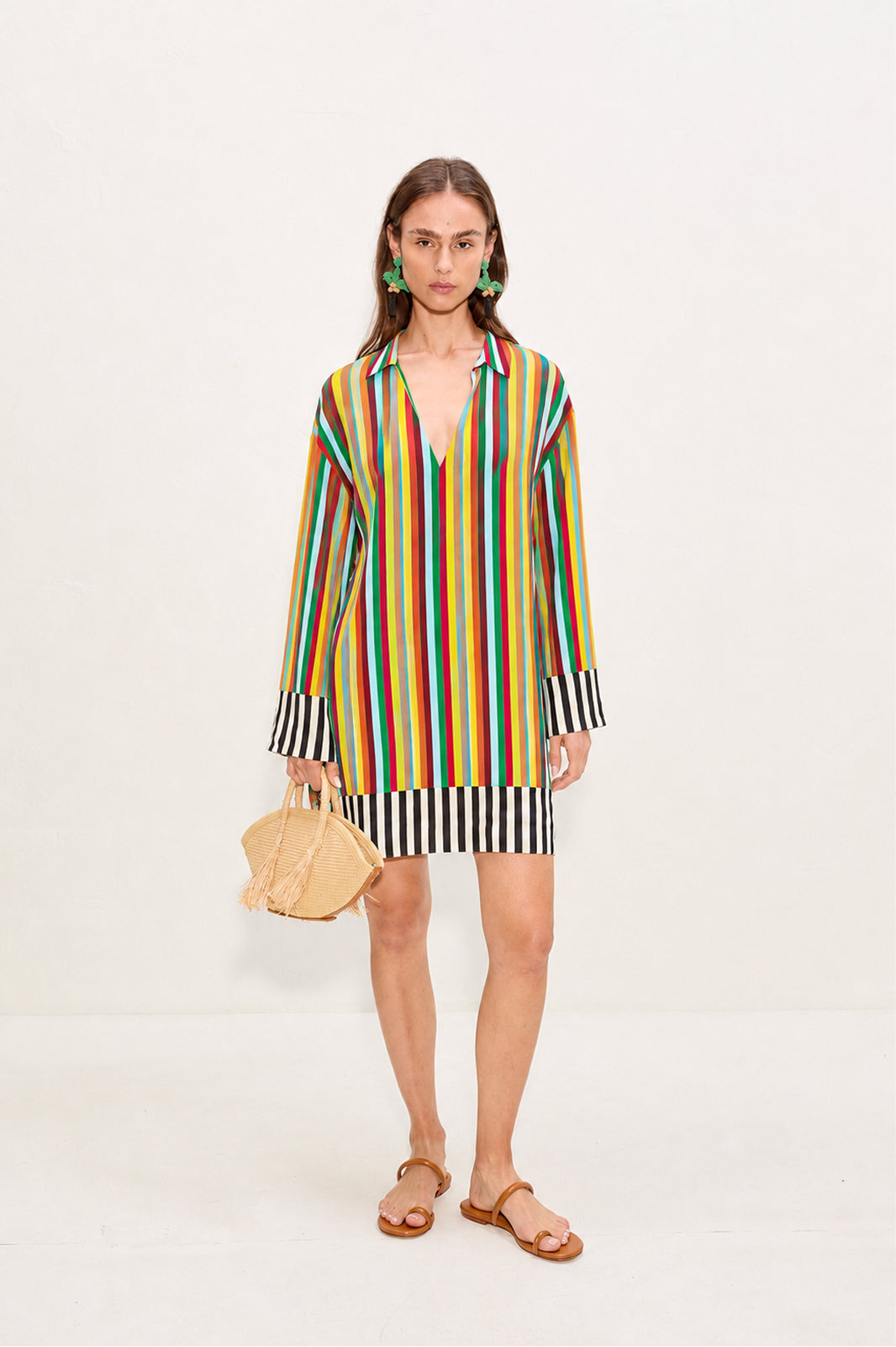 Diaz Mini Dress In Vibrant Multi Stripe