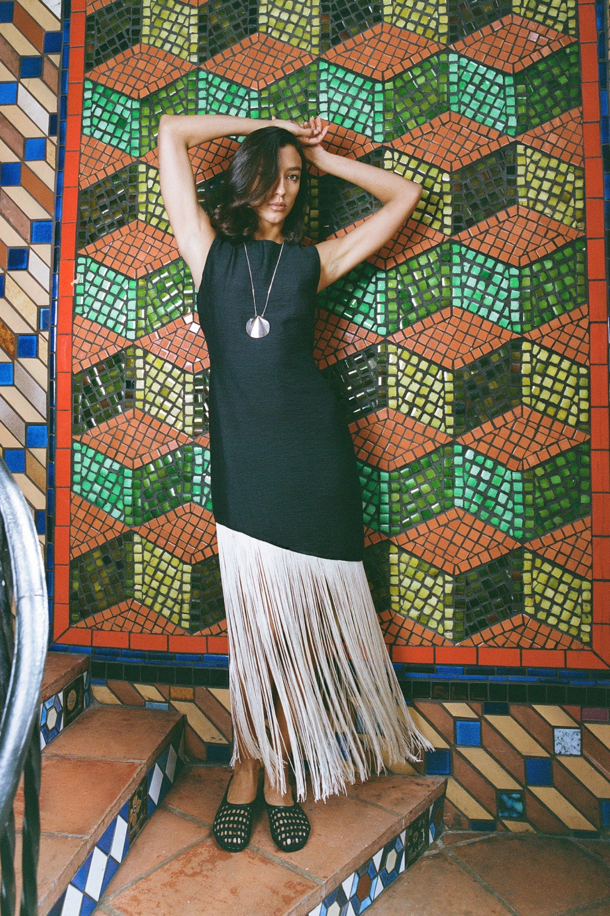 maison celon feather fringe cami dress - メルカリ