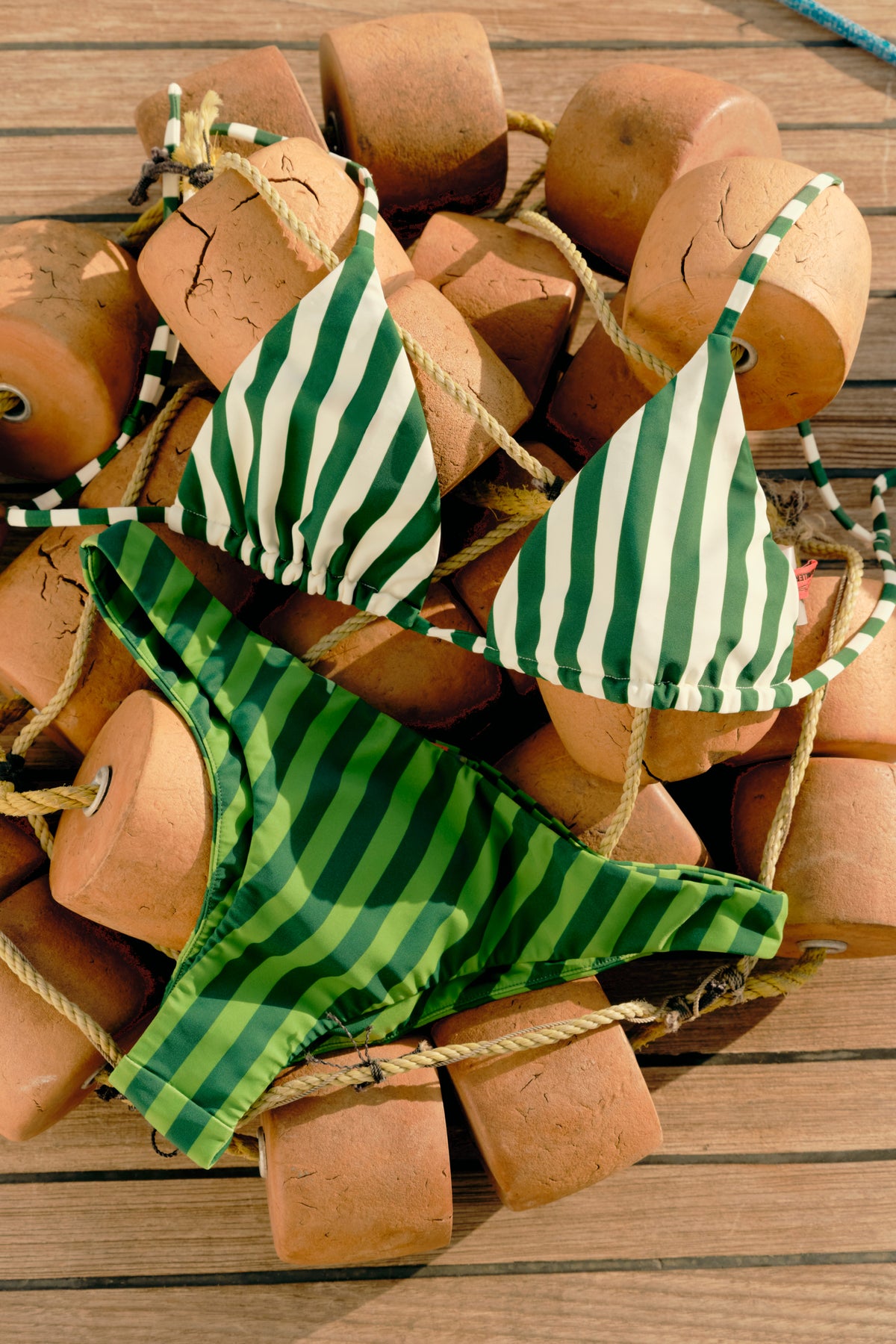 Bwai Bikini Top In Gummy Green/Ecru