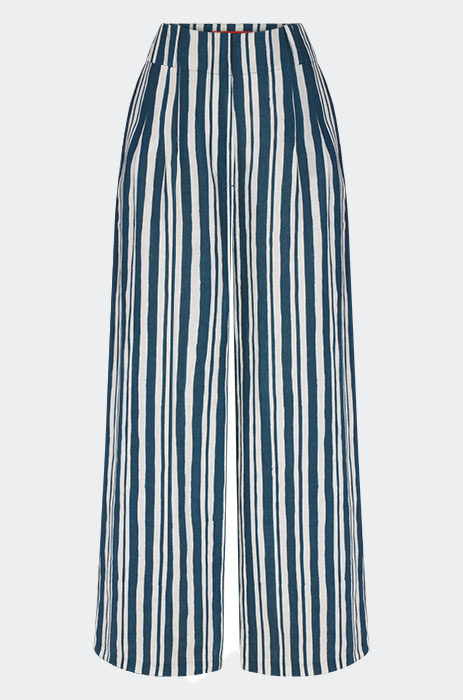 Bloo Linen Pant in Ink Macadamia Stripe