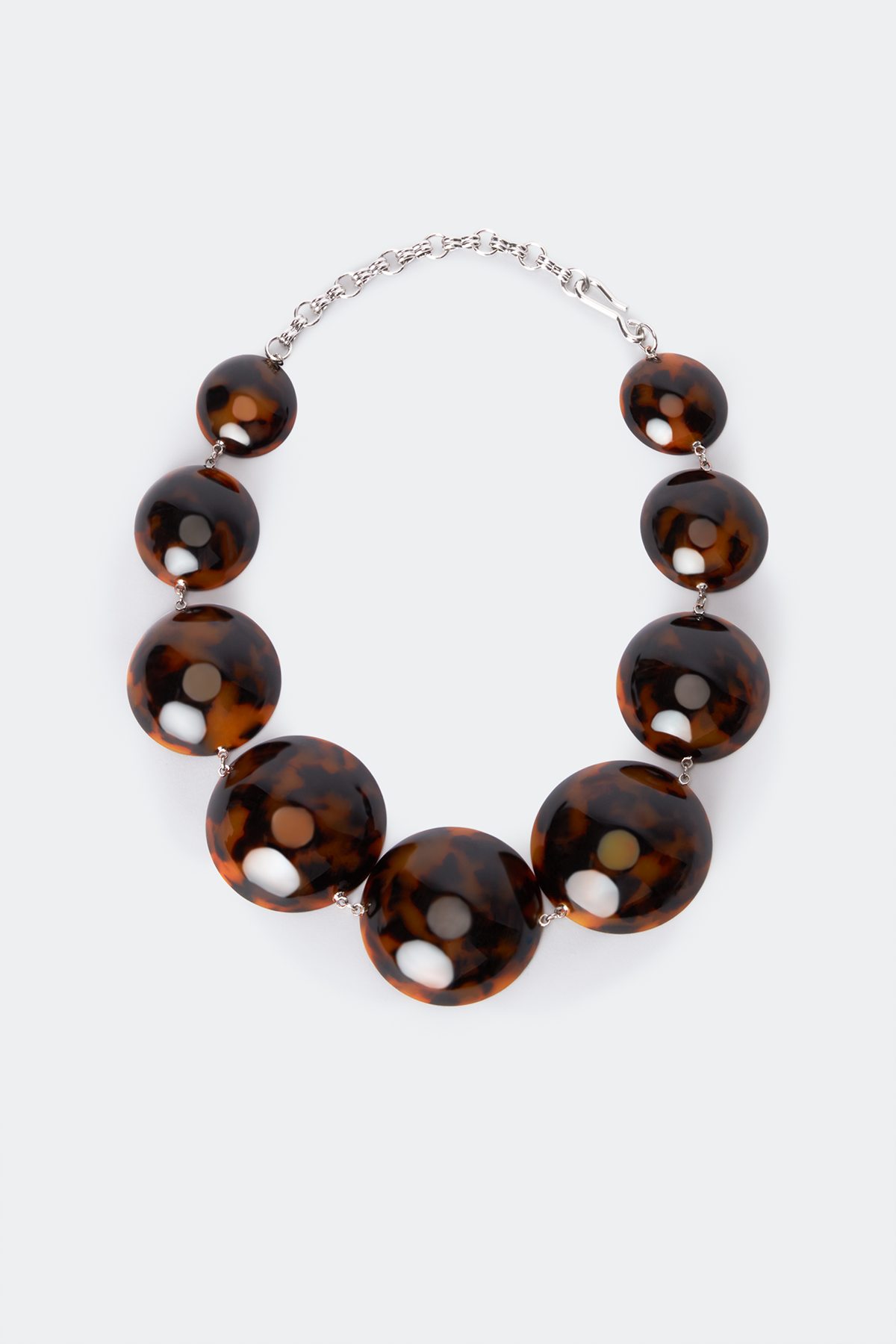 Dome Necklace in Brown/Black Tortoise