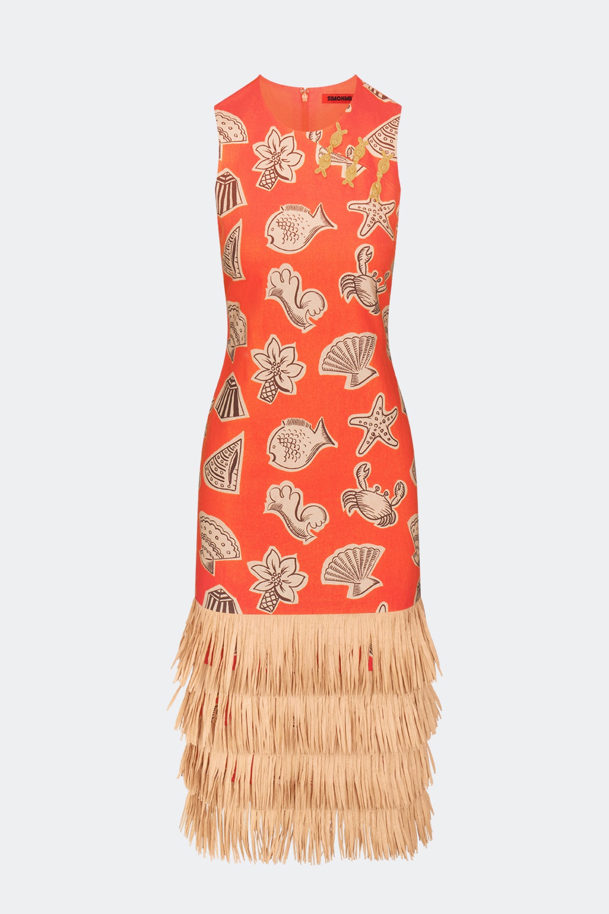 Jooni Linen Dress In Playful Sea Print