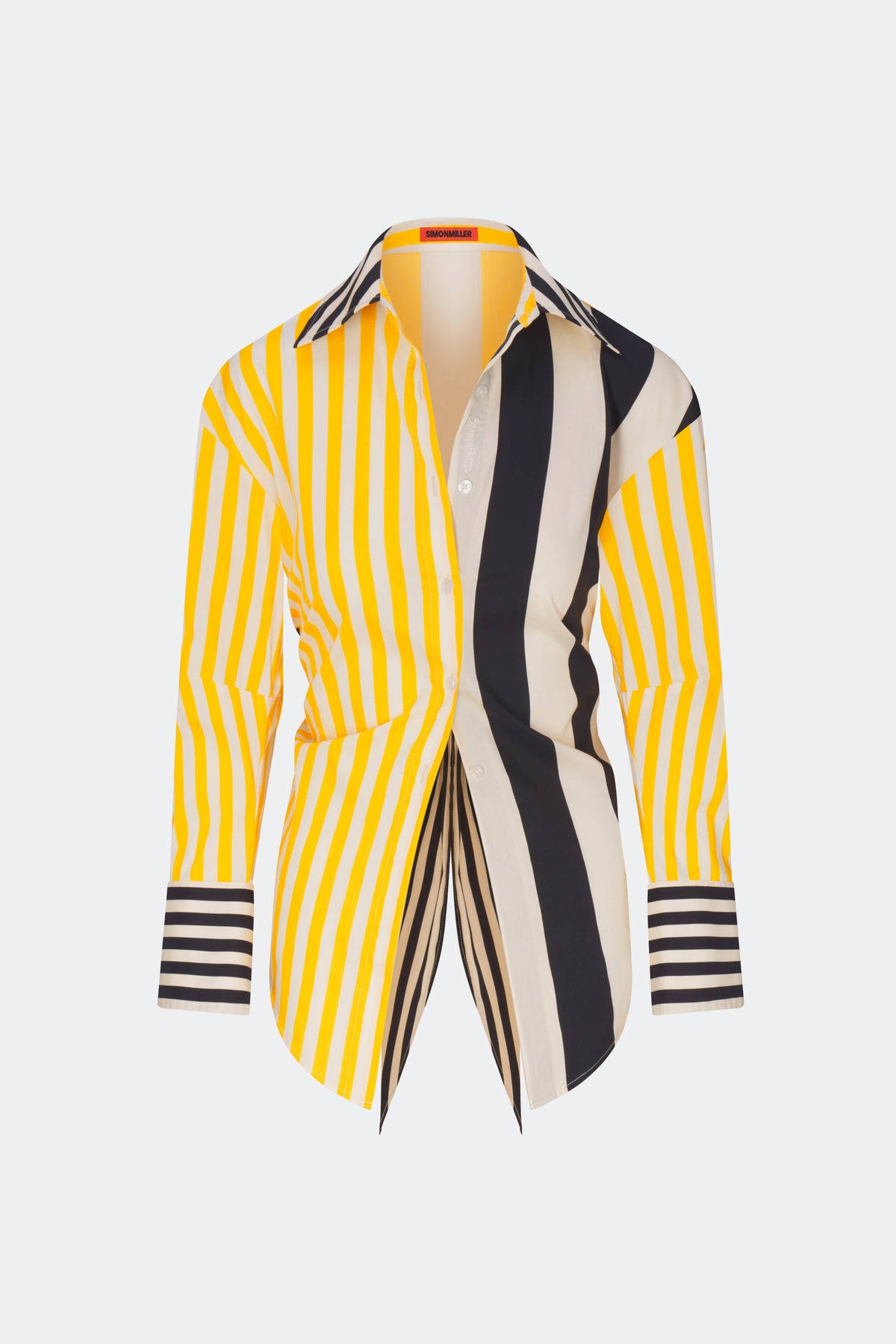 Loch Poplin Button Up in Sungold Stripe Combo