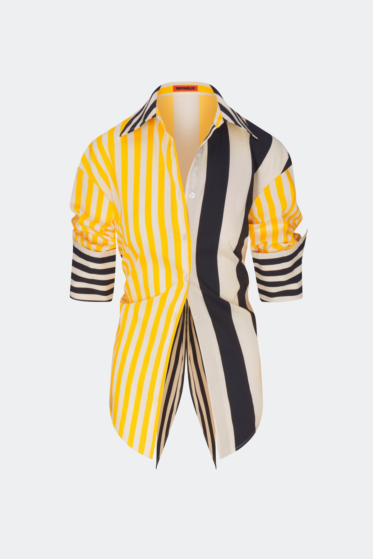 Loch Poplin Button Up in Sungold Stripe Combo