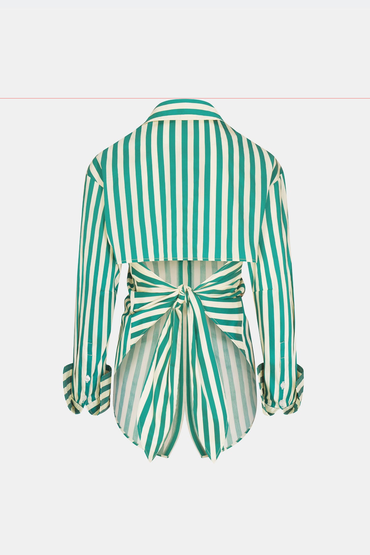 Loch Poplin Button Up In Teal/Cream Stripe