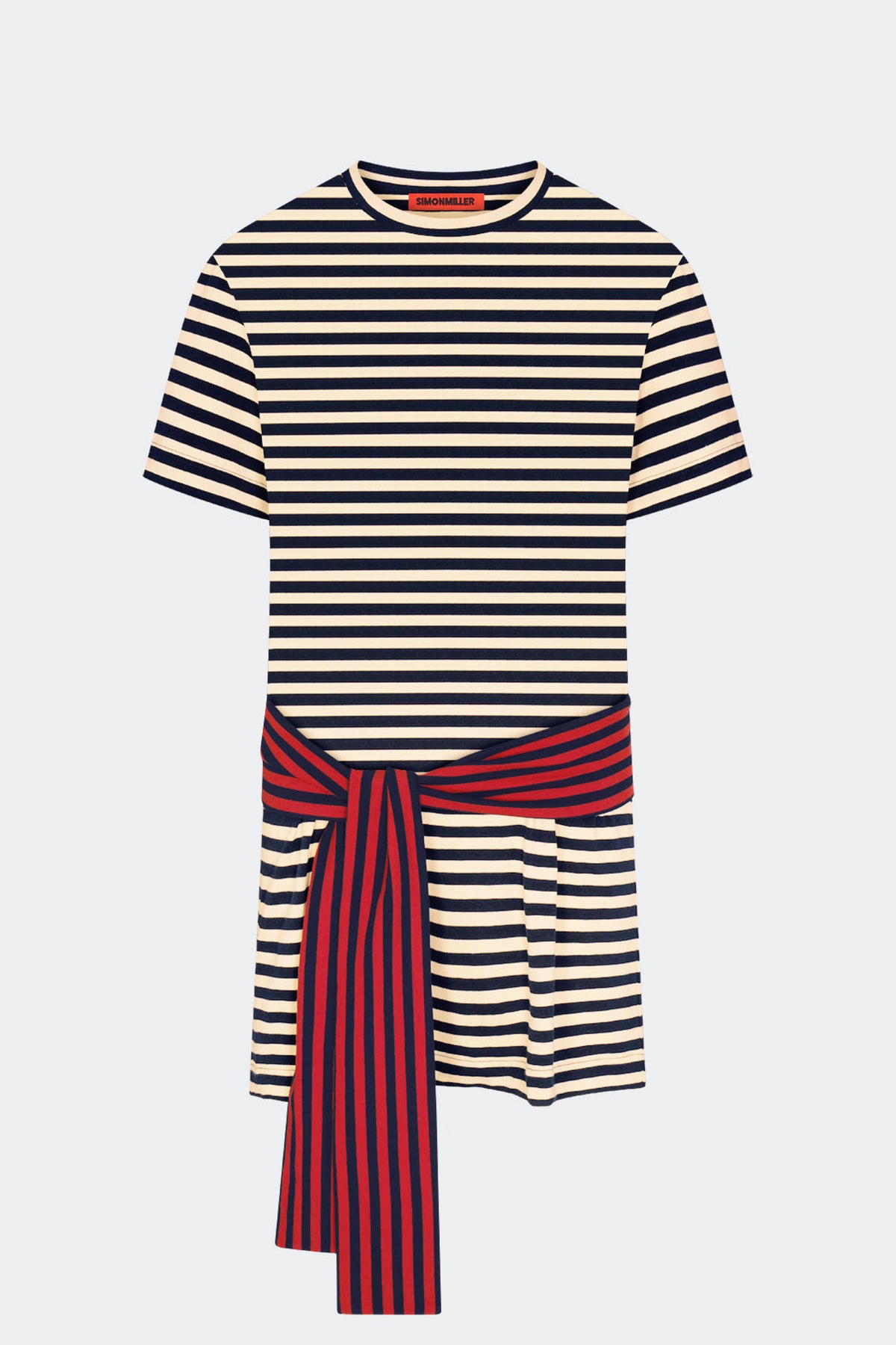 Lottie T-Shirt Dress In Navy Stripe Combo