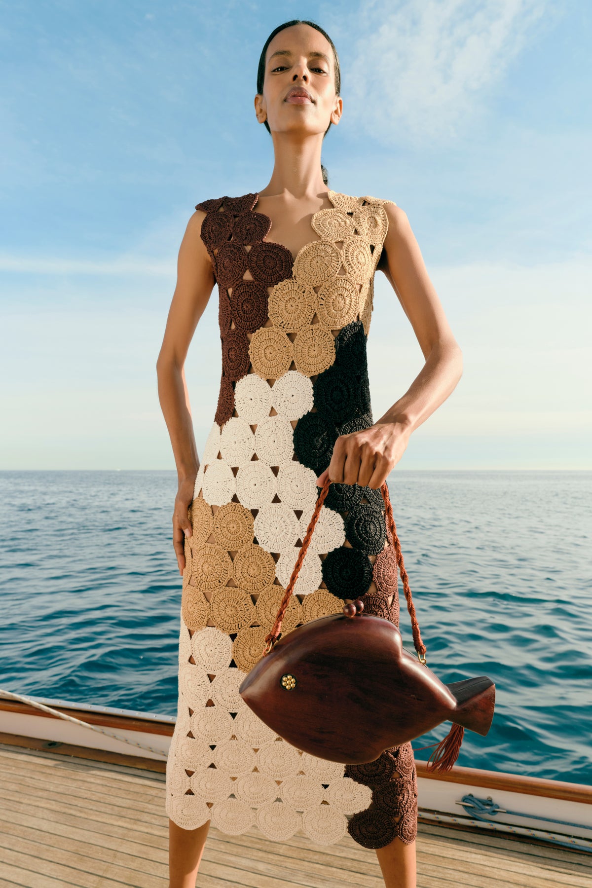Muro Crochet Dress in Earth Tone Combo
