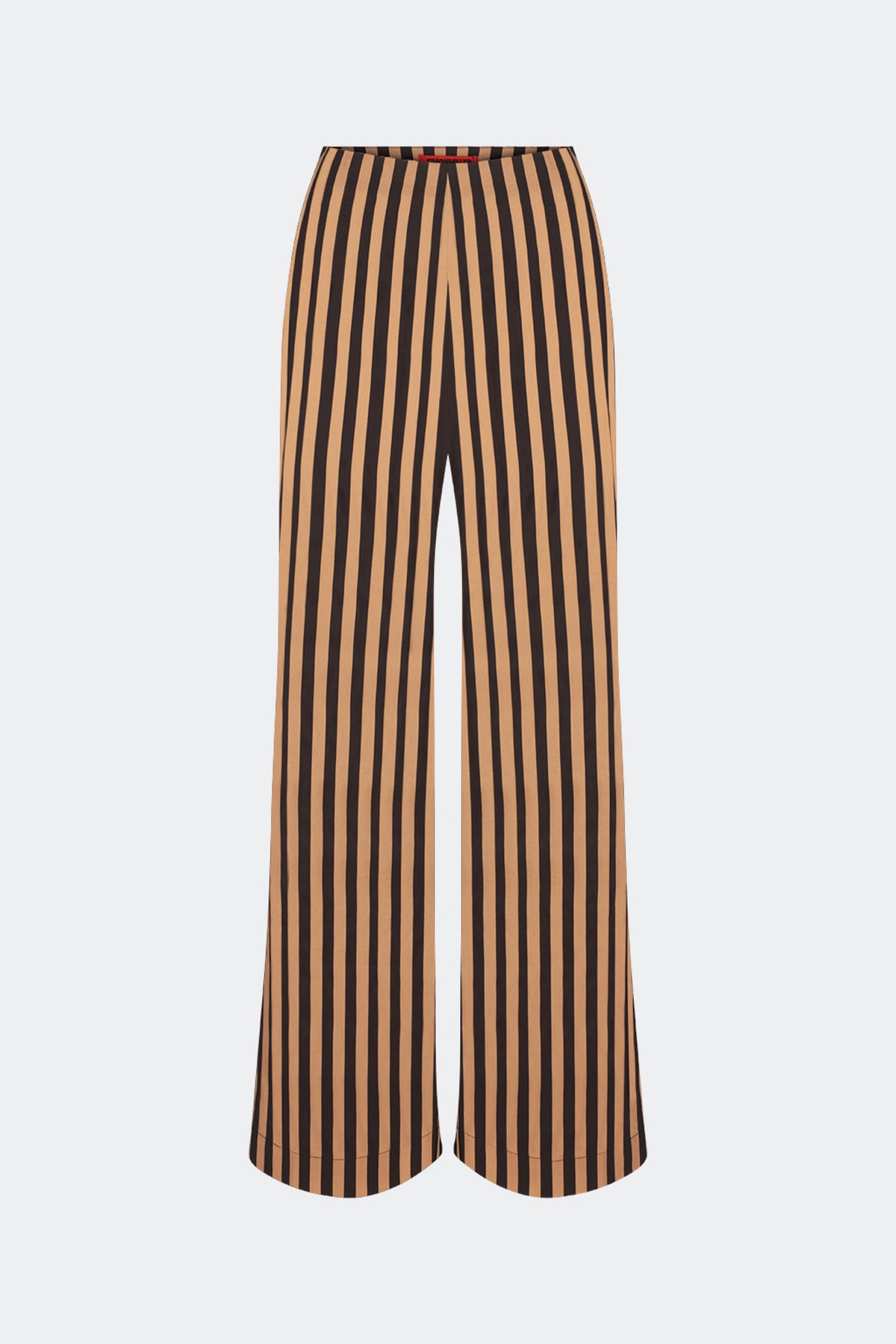 Pia Poplin Pant In Black/Tan Stripe