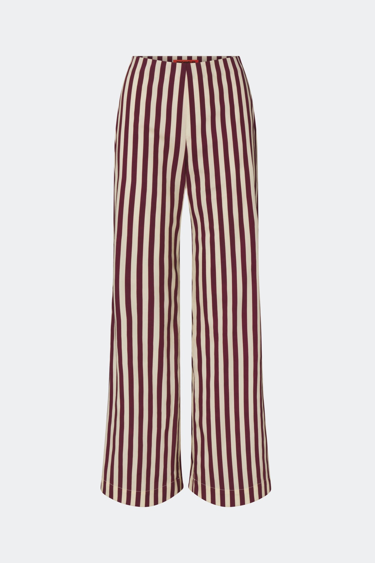 Pia Poplin Pant in Bordeaux Stripe