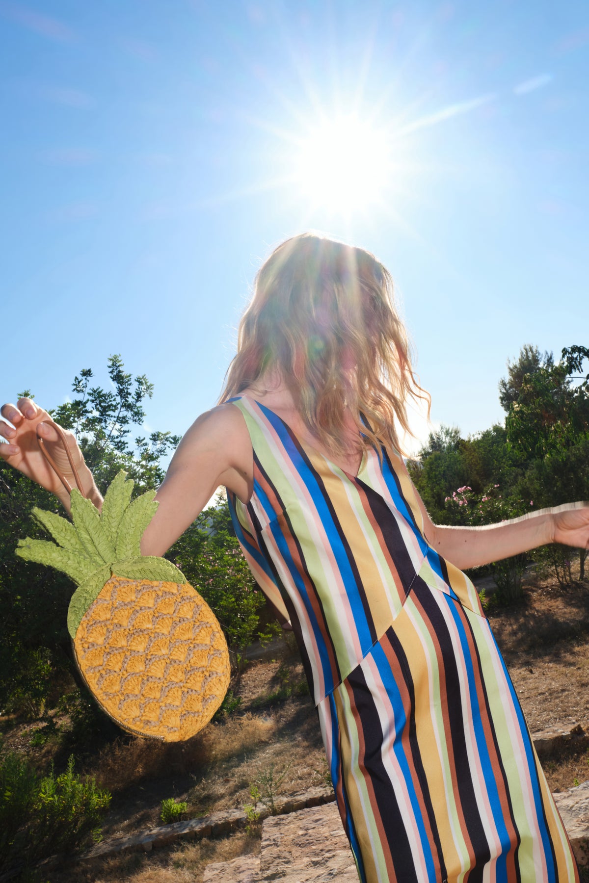 Pineapple Wristlet In Yellow Multi