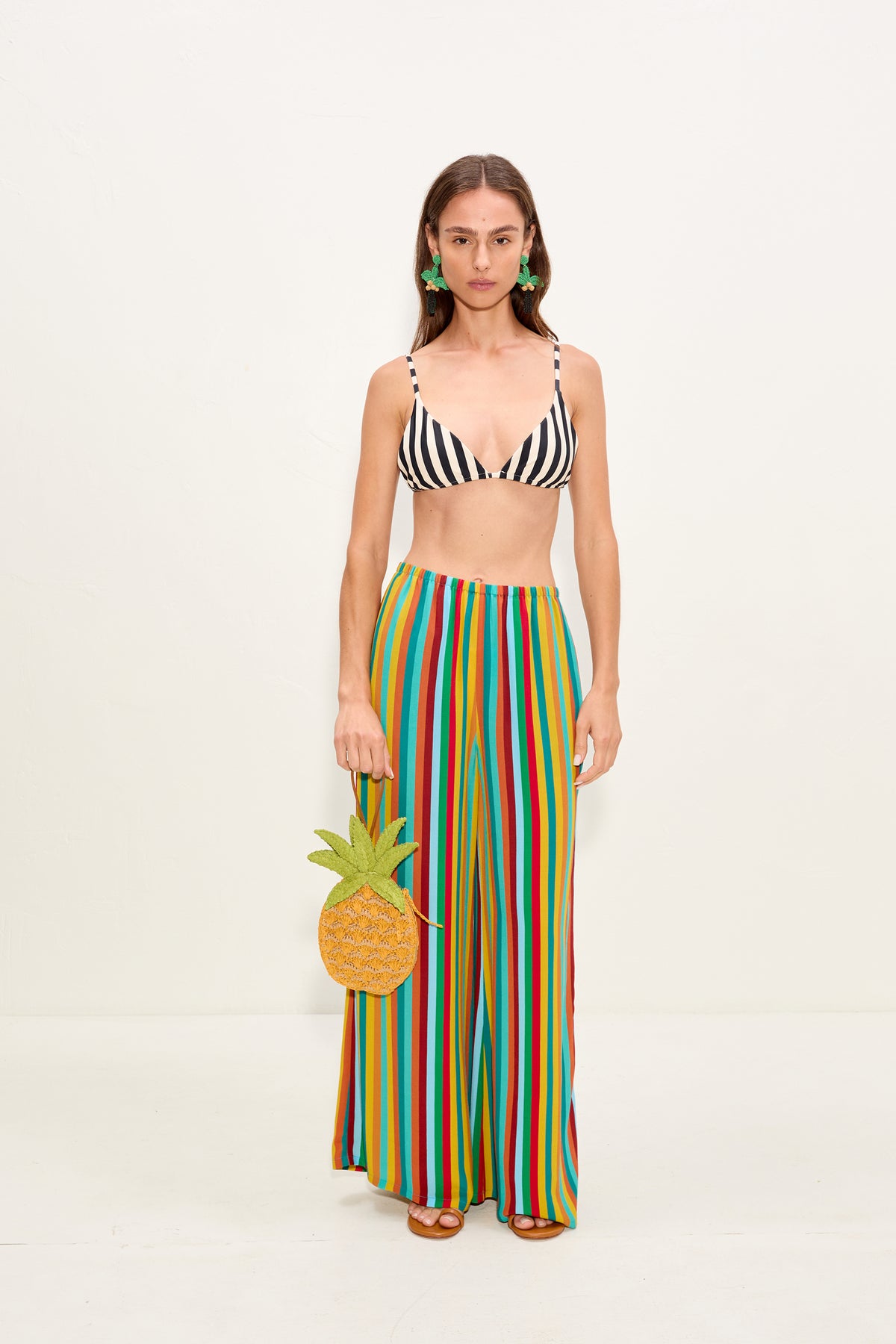 Pineapple Wristlet In Yellow Multi