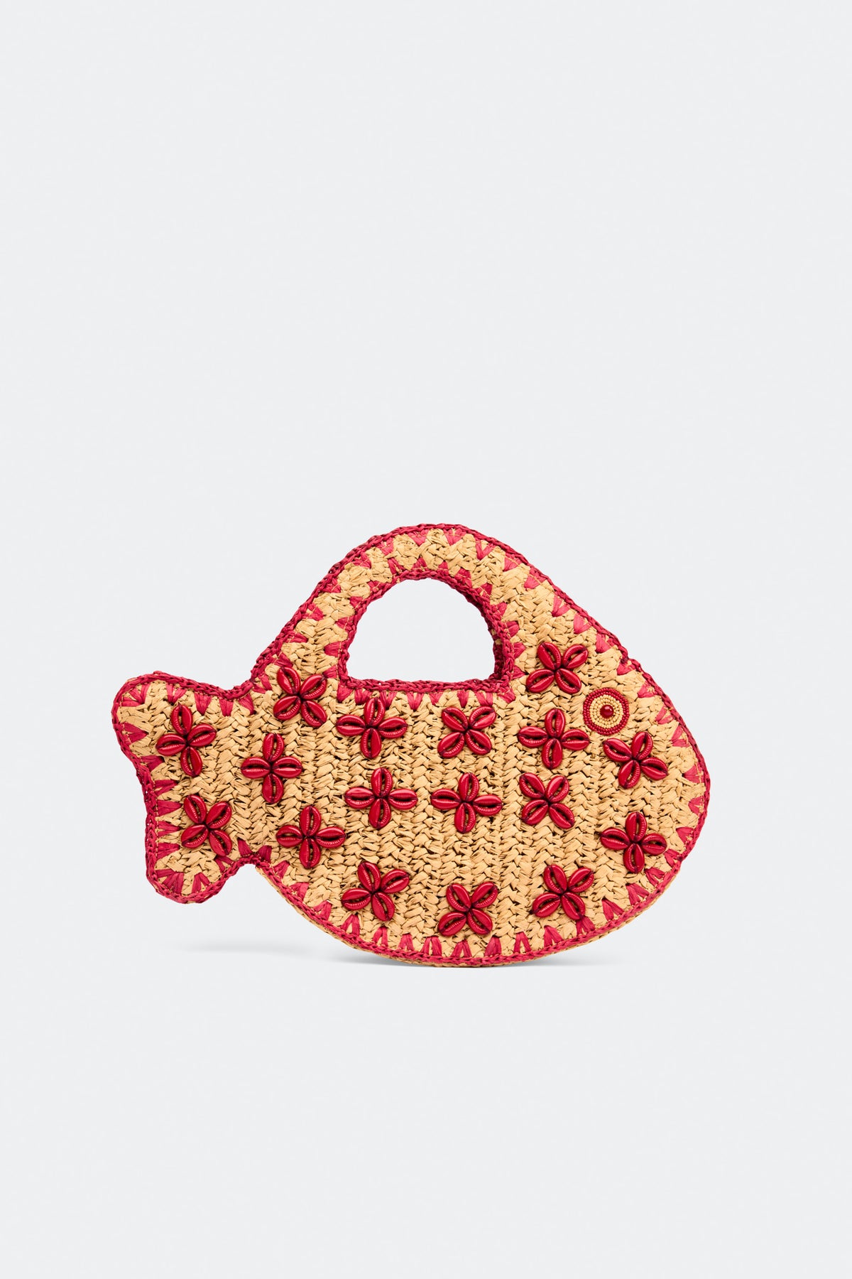 Puka Fish Bag In Natural/Burgundy