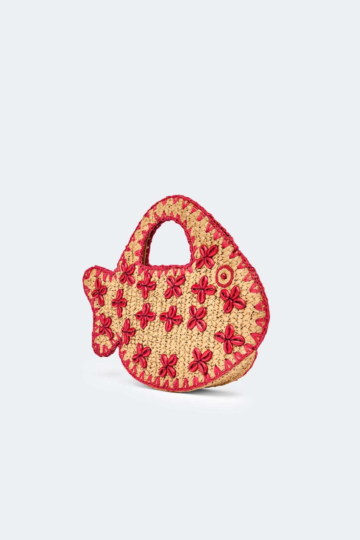 Puka Fish Bag In Natural/Burgundy