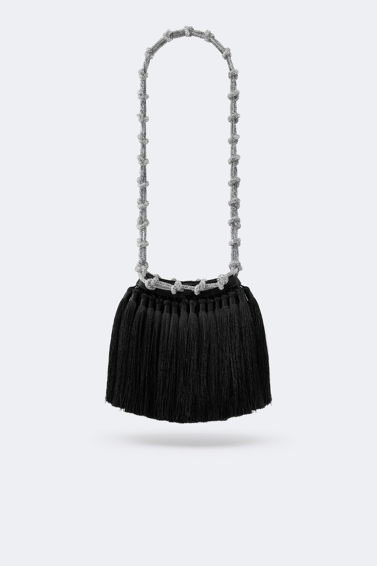 Tassel Evening Knotty Bag In Black