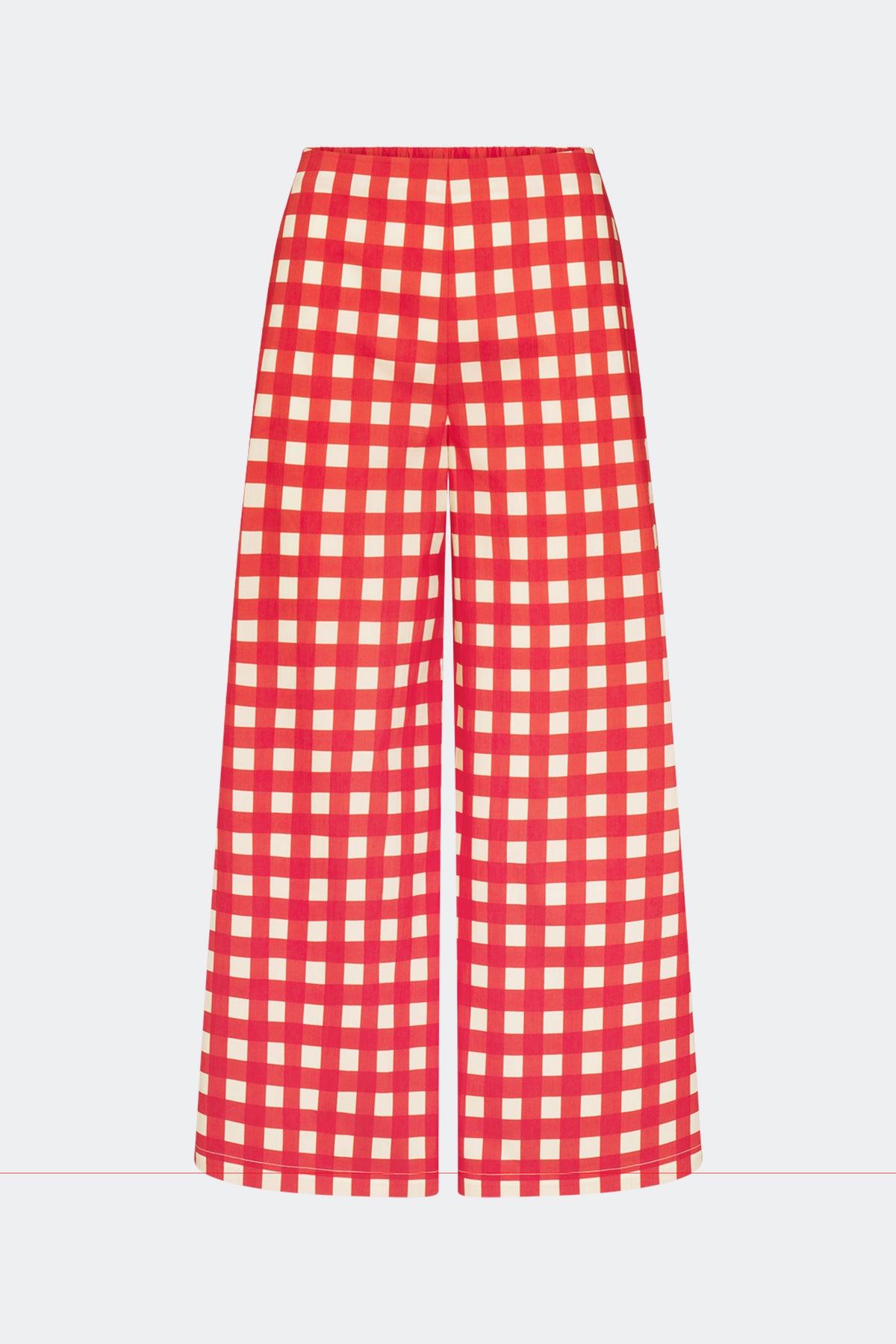 Toni Poplin Pant In Tomato/White Gingham
