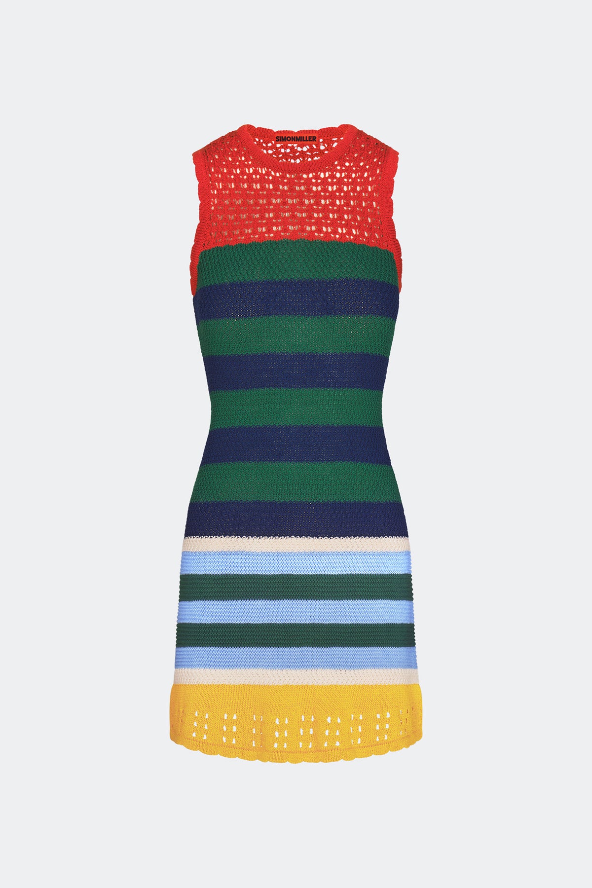 Yvonne Knit Mini Dress In Brick Stripe Combo