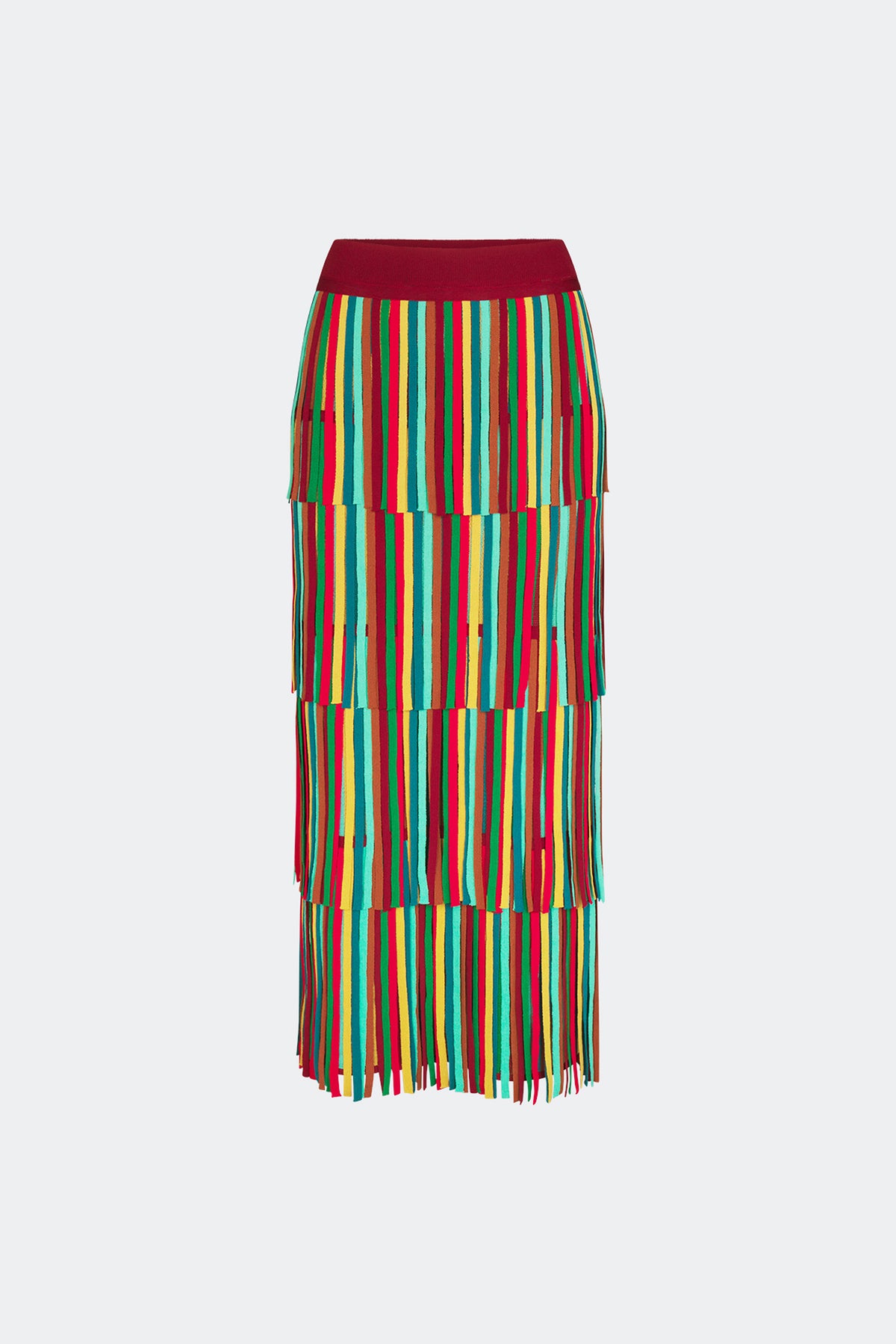 Za Za Knit Skirt In Vibrant Multi Stripe