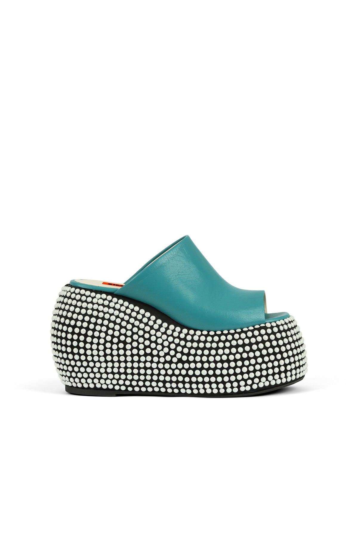 Platform Bubble Wedge in Black Taffy Blue