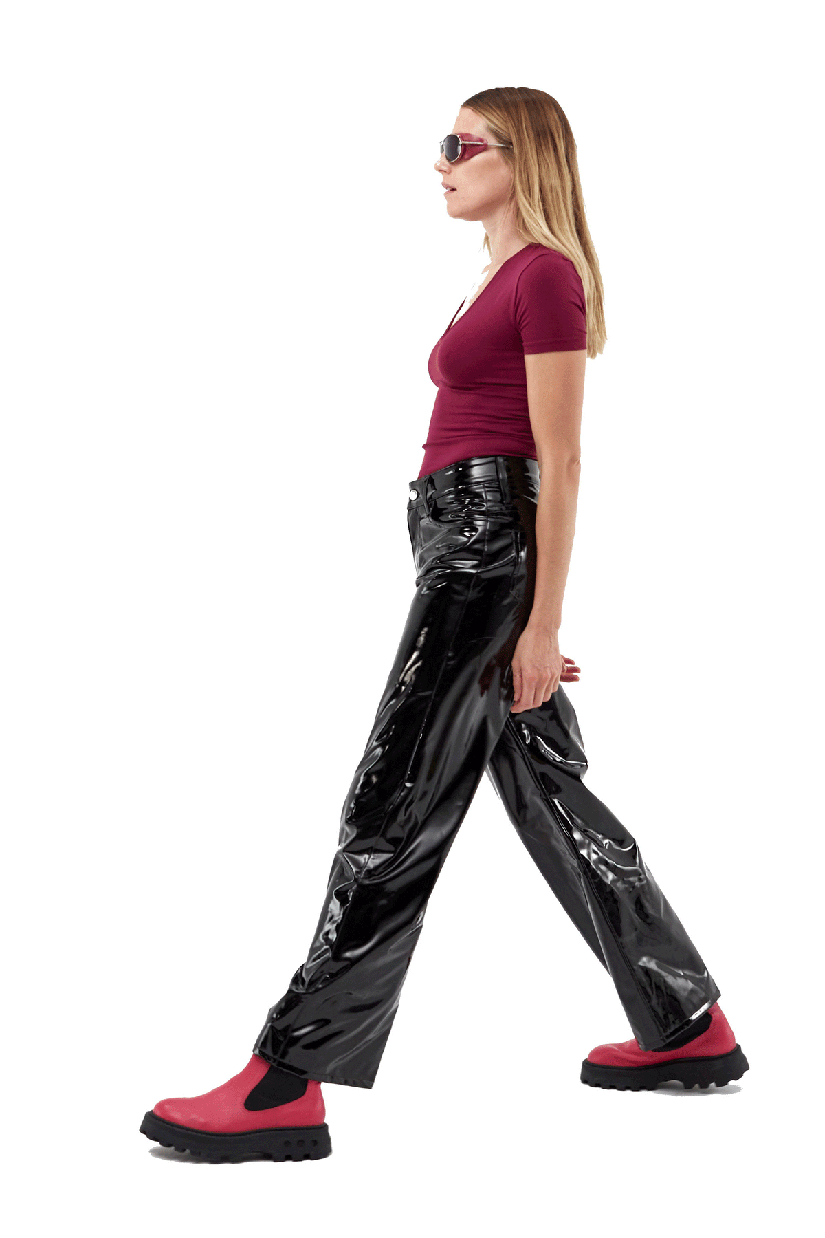 Wide Leg Pant In Black Patent