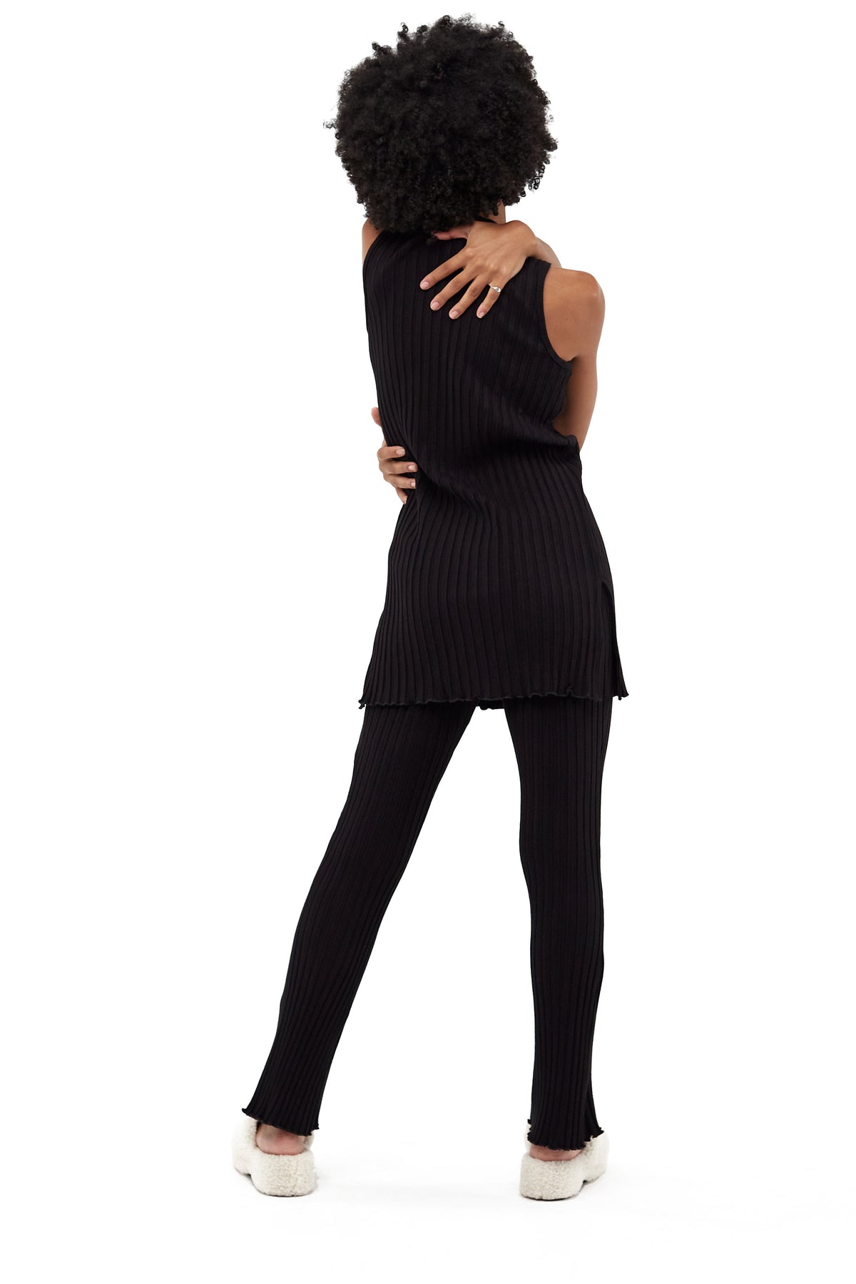 Rib Cyrene Pant In Black