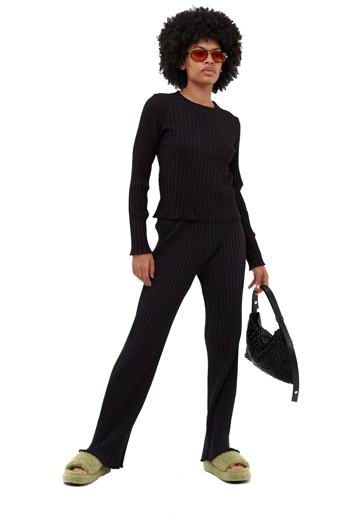 Wide Rib Marek Pant In Black