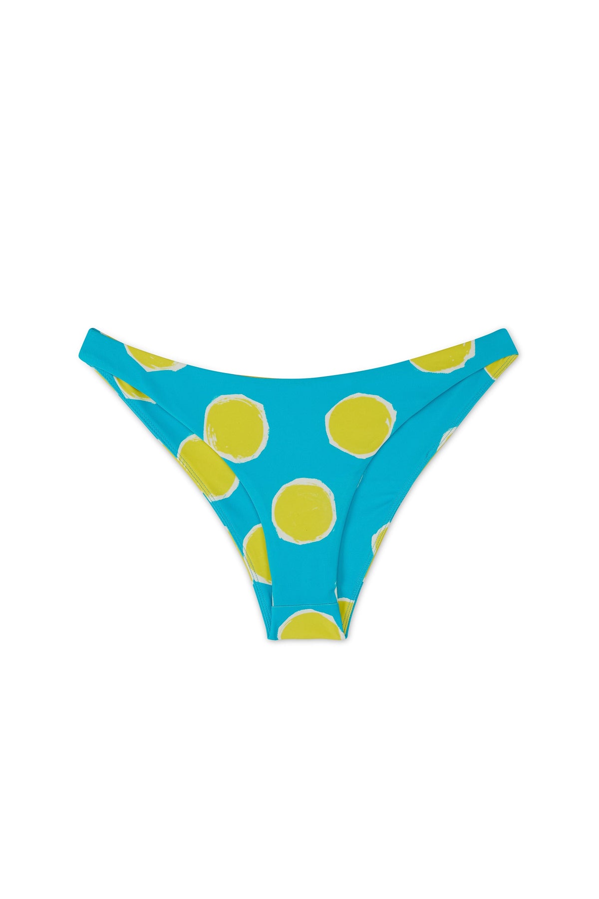 Bwai Bikini Bottom in Suburban Blue Valley Green Dot Print