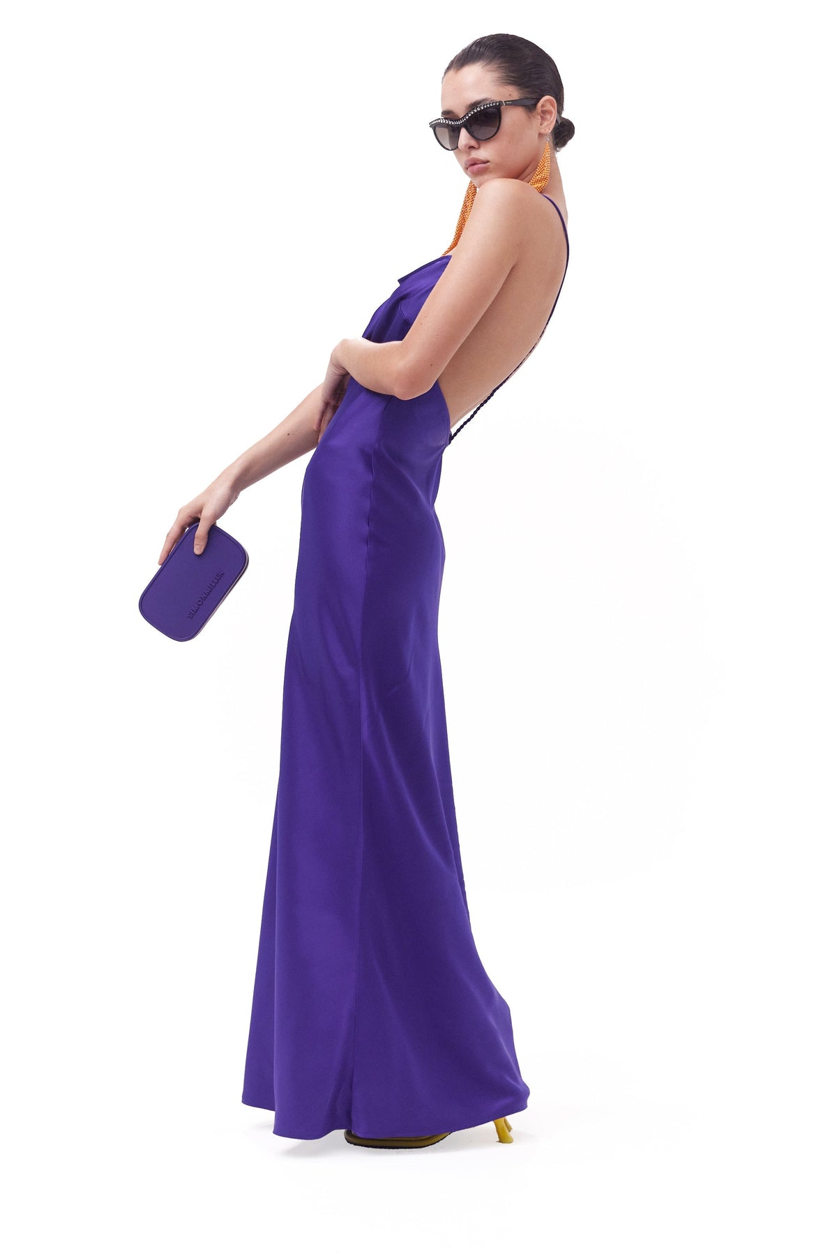 Pill Clutch in Disco Purple